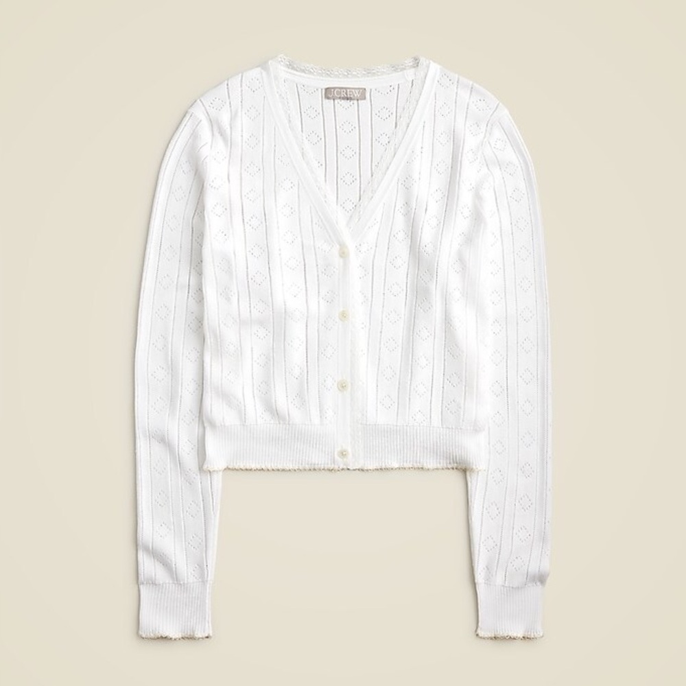 J. Crew Pointelle V-Neck Cardigan